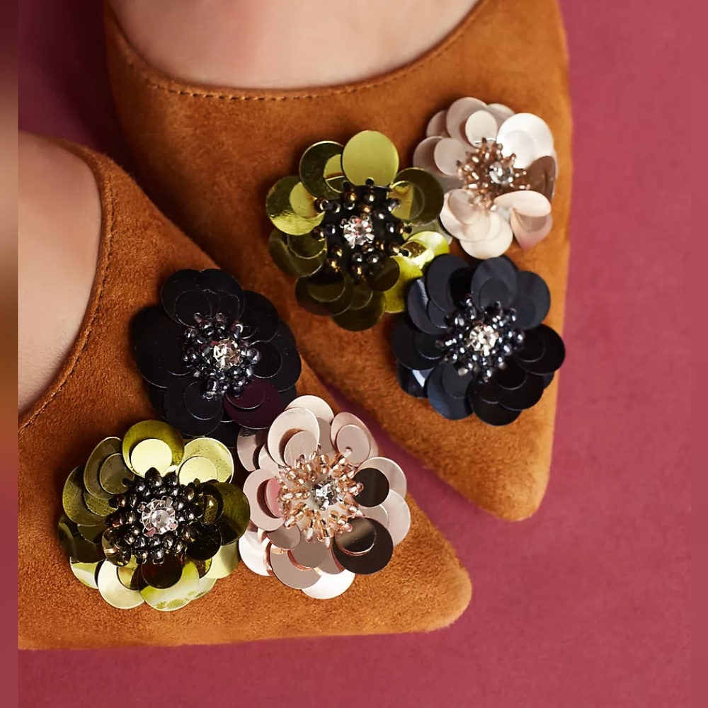 ANTHROPOLOGIE BILL BLASS SYLVIE EMBELLISHED FLATS 10 - Picture 6 of 16